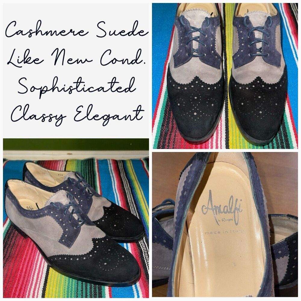 Amalfi Rangoni shoes Women 8.5‎ N Wingtip Leather Business Casual Sophisticated